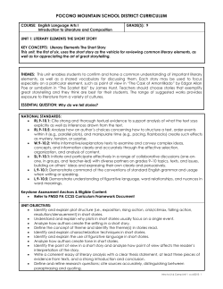 POCONO MOUNTAIN SCHOOL DISTRICT CURRICULUM