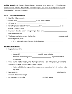 Guided Notes 8-1.6: Compare the development of representative