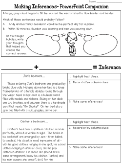 Making Inferences- PowerPoint Companion =Inference