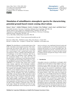 Simulation of submillimetre atmospheric spectra for characterising
