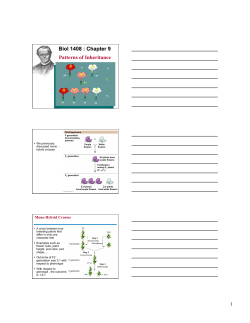 Chapter 9: Dihybrid Inheritance