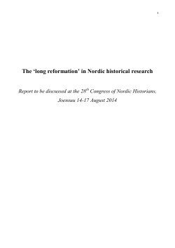 The `long reformation` - Reformatorisk Teologi og Konfessionskultur
