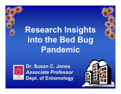 Research Insights into the Bed Bug Pandemic