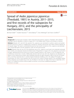 Spread of Aedes japonicus japonicus (Theobald, 1901) in Austria