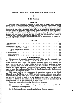 by The presence of subsurface erosion in South Africa was first