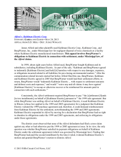 Panel opinion summary. - Fifth Circuit Civil News