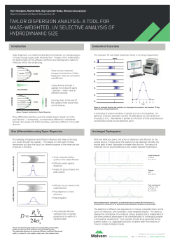 taylor dispersion analysis: a tool for mass-weighted, uv