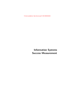 Information Systems Success Measurement