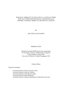 semantic ambiguity in the lexical access of verbs