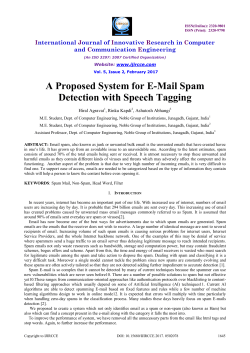 A Proposed System for E-Mail Spam Detection with Speech Tagging