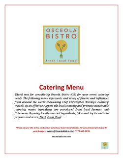 Catering Menu - Osceola Bistro