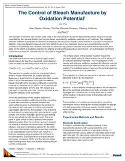 The Control of Bleach Manufacture by Oxidation Potential1