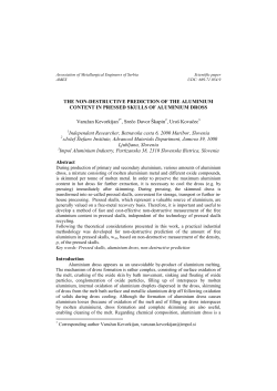 THE NON-DESTRUCTIVE PREDICTION OF THE ALUMINIUM