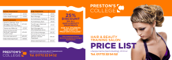 PRICE LIST - Preston`s College
