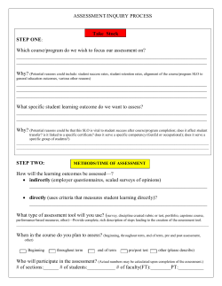 Assessment Inquiry Process Form
