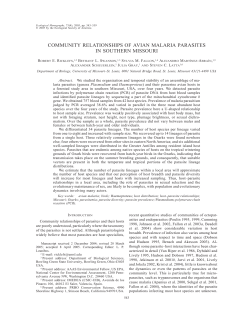 COMMUNITY RELATIONSHIPS OF AVIAN MALARIA PARASITES