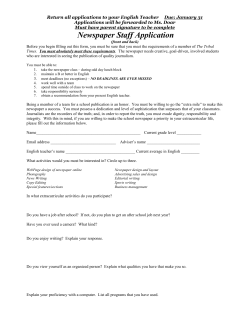 Newspaper Staff Application