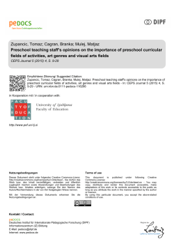 Preschool teaching staff&trade;s opinions on the importance of