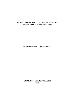 An Analysis of Social Networking Sites: Privacy Policy and Features