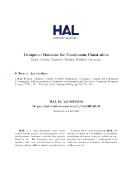 Octagonal Domains for Continuous Constraints