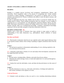 Grade 3 English LA Standards. Aug2012