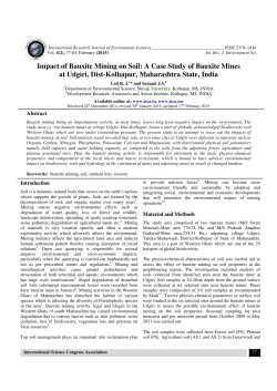 Impact of Bauxite Mining on Soil: A Case Study of Bauxite Mines at