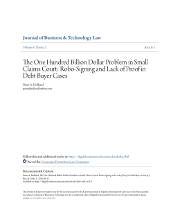 The One Hundred Billion Dollar Problem in Small Claims Court