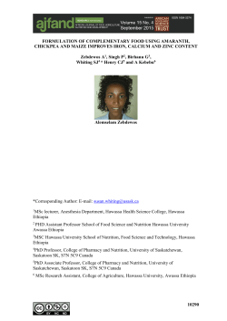 FORMULATION OF COMPLEMENTARY FOOD USING AMARANTH