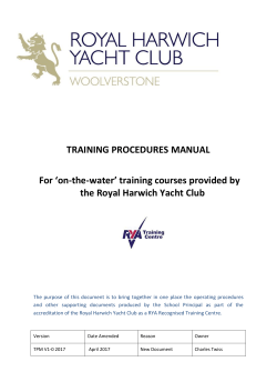 Training Procedures Manual