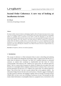 Second Order Coherence: A new way of looking at incoherence in