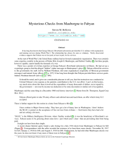 Mysterious Checks from Mauborgne to Fabyan
