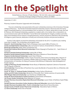 In the Spotlight - University of Georgia College of Pharmacy