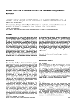 Growth factors for human fibroblasts in the solute remaining after clot