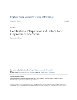 Constitutional Interpretation and History