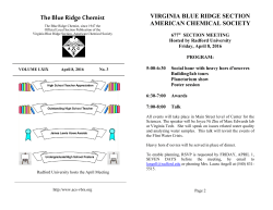 The Blue Ridge Chemist - Virginia Blue Ridge Section