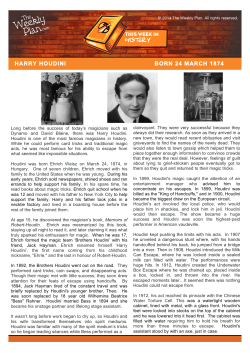 harry houdini born 24 march 1874