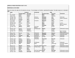 Marriages in alpha list to 1812