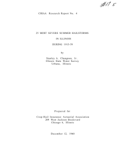 Jr. 1960 . 25 most severe summer hailstorms in Illinois during 1915