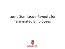 Terminal Leave Lump Sum Payouts