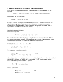 4. Additional Examples of Reaction Diffusion Problems