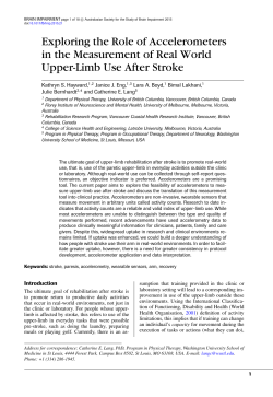 Making real world arm movement measurement a clinical reality in