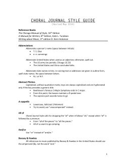 Choral Journal style guide - American Choral Directors Association