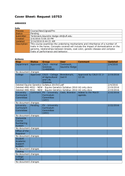 ANS 4XXX – Equine Genetics - Fora