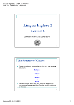 Lingua Inglese 2