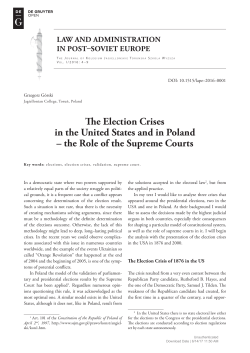 The Election Crises in the United States and in Poland – the Role of