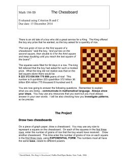 The Chessboard - Mr. Seccareccia`s Math