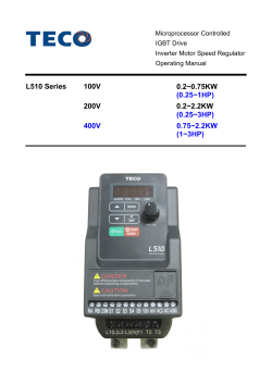 L510 Series 100V 200V 400V 0.2~0.75KW (0.25~1HP) 0.2~2.2
