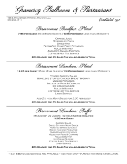 Add Ziti with Meat Sauce for 2.00 per guest