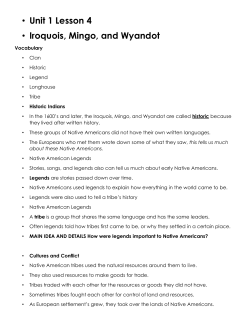 Unit 1 Lesson 4 &bull; Iroquois, Mingo, and Wyandot