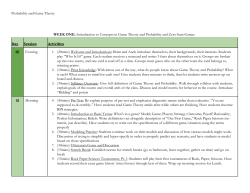 Probability and Game Theory Syllabus